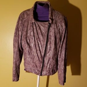 Snake print moto jacket